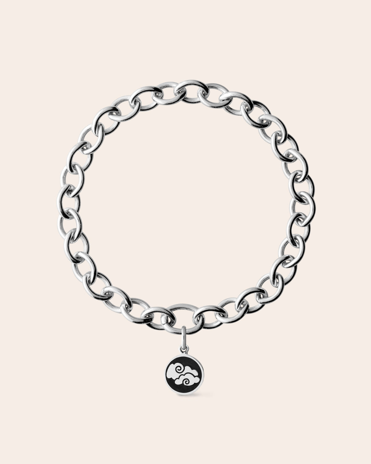 air element charm silver chain bracelet