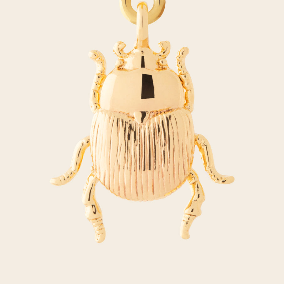 gold beetle charm scarab