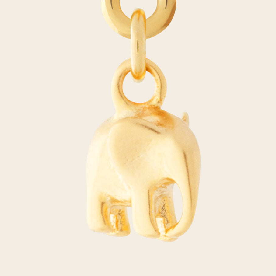 elephant charm gold tiny elephant
