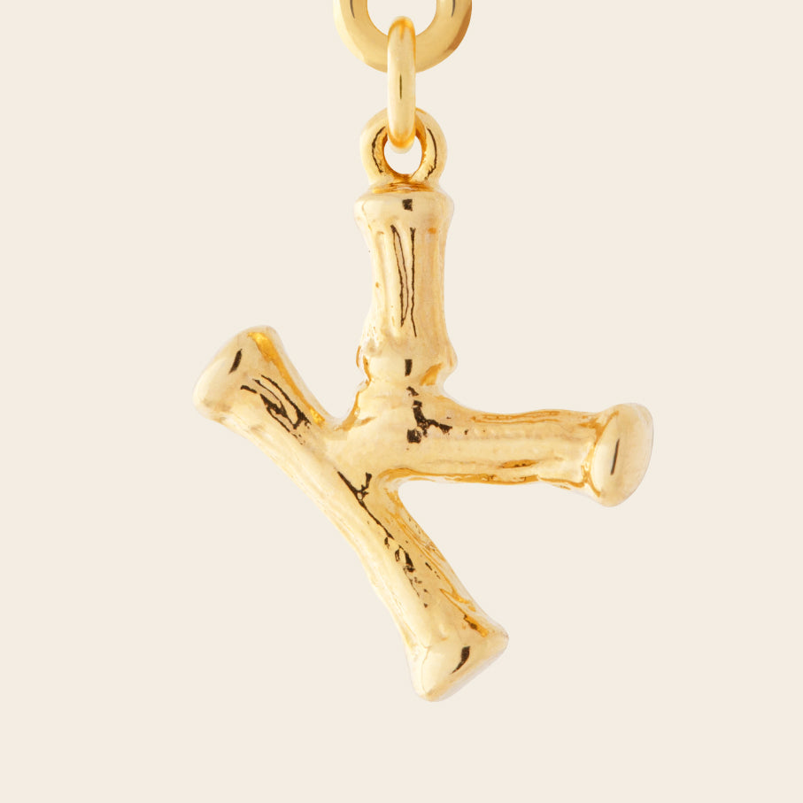 bamboo letter charm gold bamboo charm