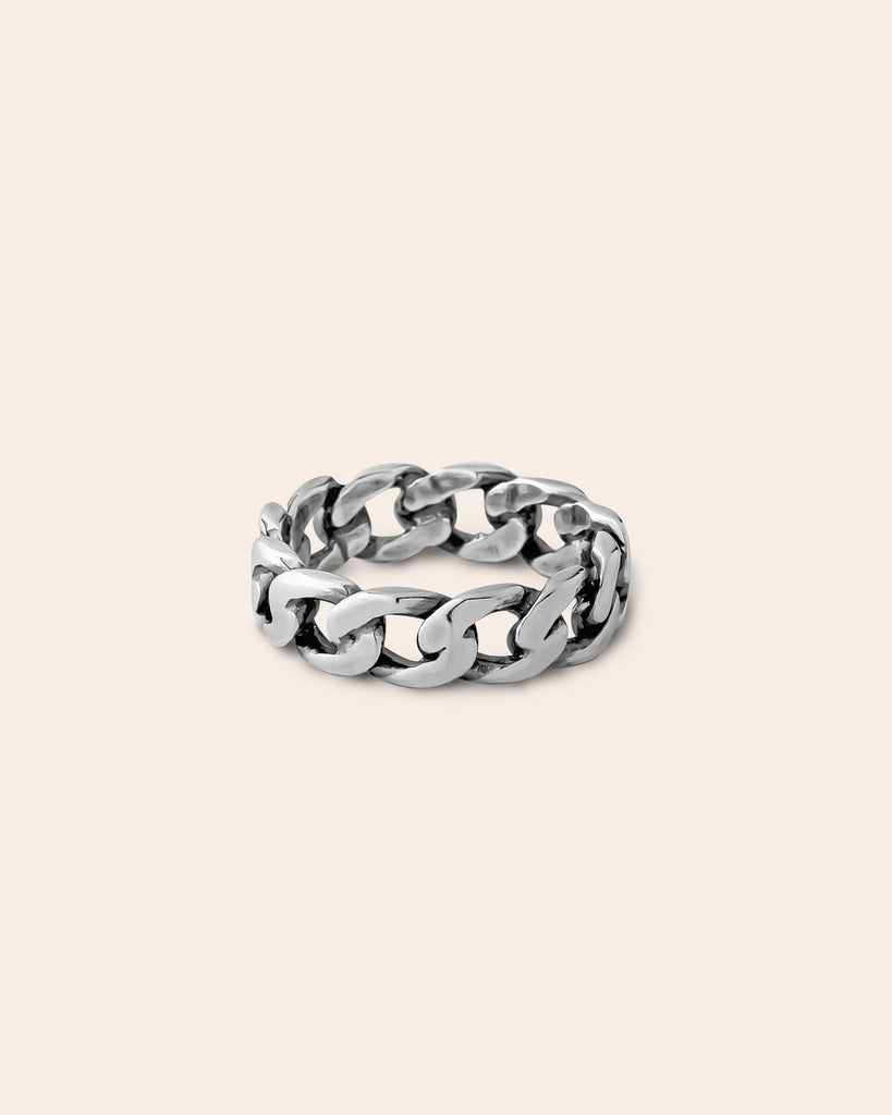 chunky silver chain ring