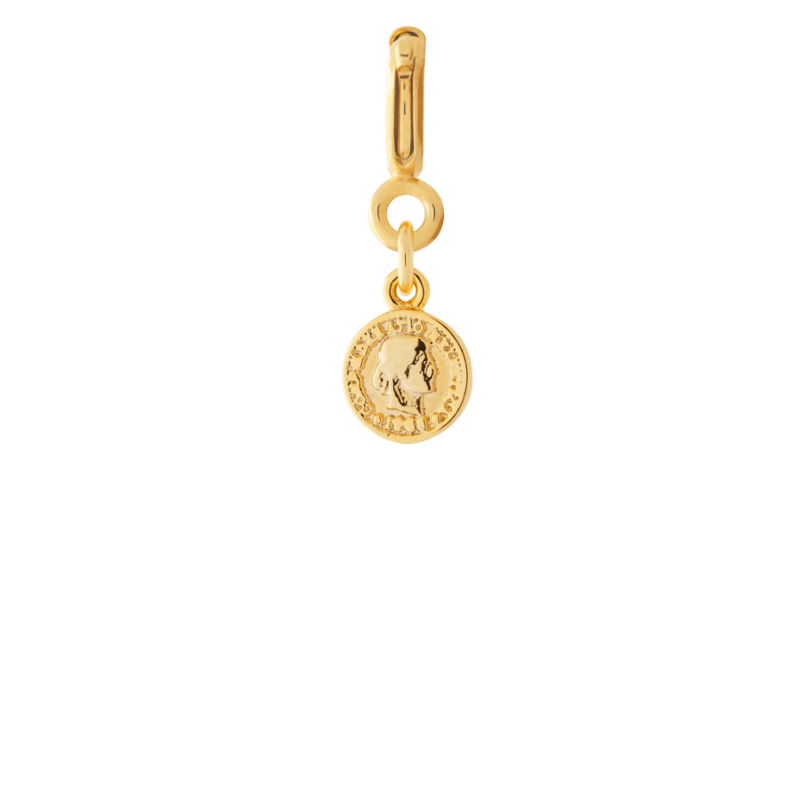 swiss coin small charm gold