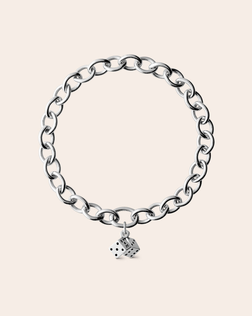 silver dice bracelet