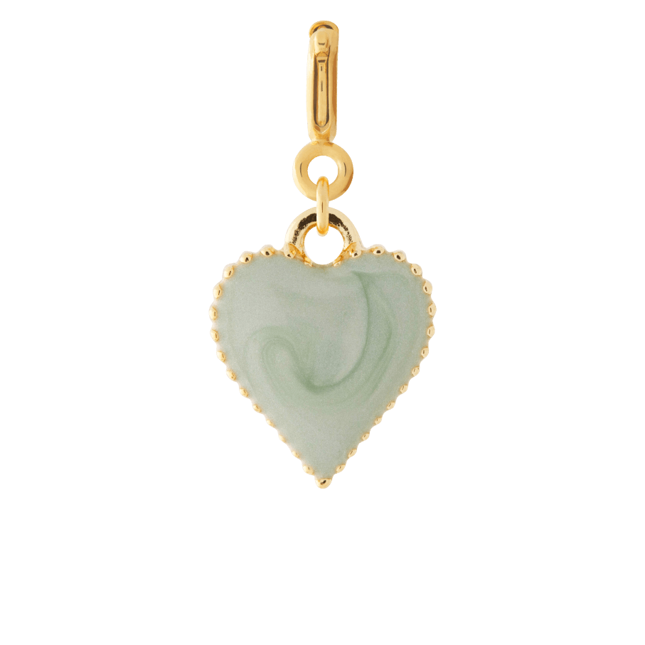 gold green heart swirl