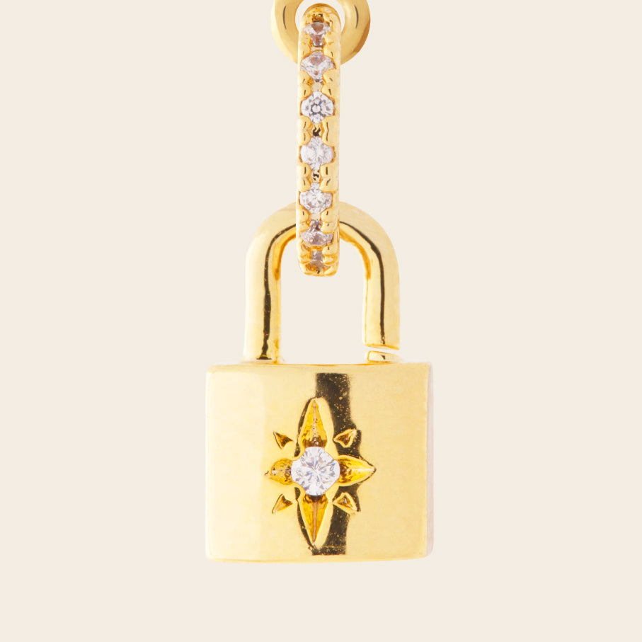padlock charm lock charm gold