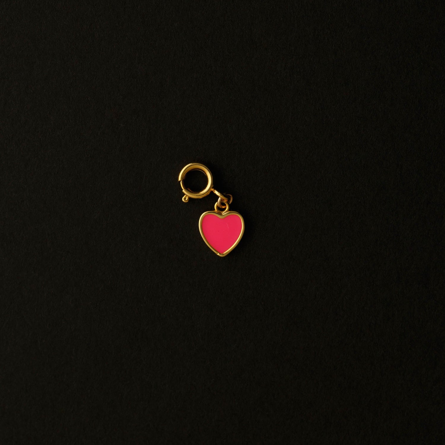 pink heart charm neon enamel heart