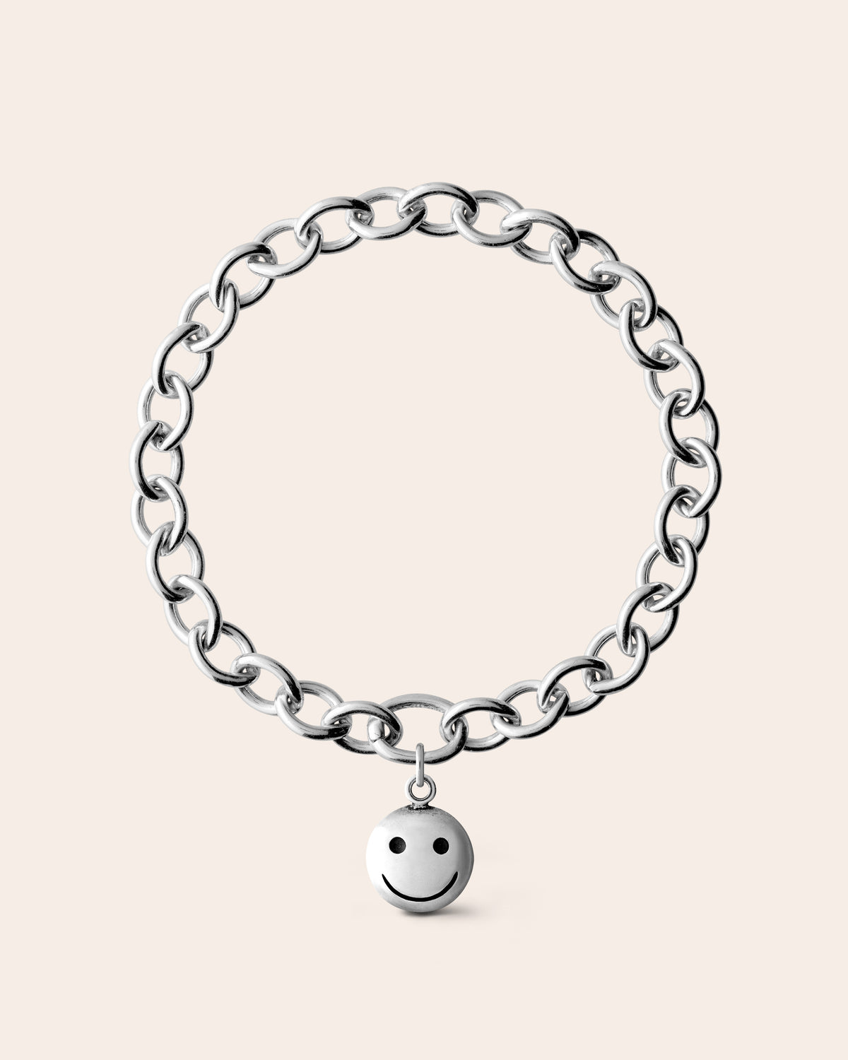 silver smiley face bracelet
