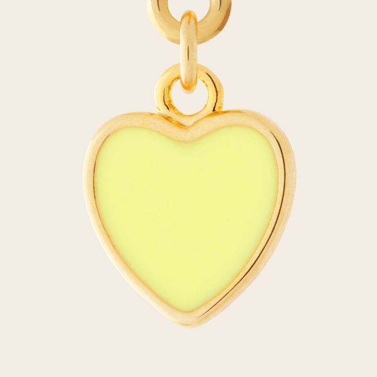 Cecily Yellow - The Neon Yellow Enamel Heart Charm